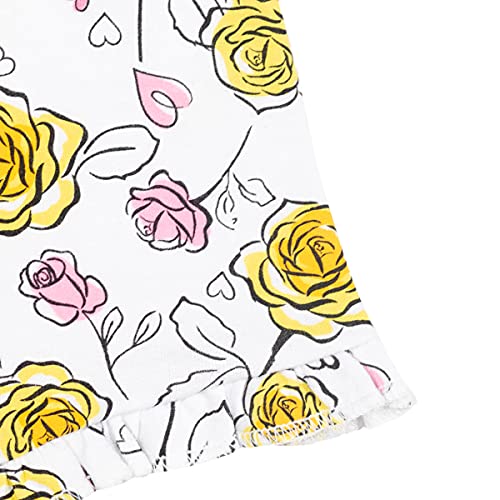 Disney Princess Belle Toddler Girls Ruffle T-Shirt French Terry Shorts Set Yellow 5T by Bentex Group, Inc.