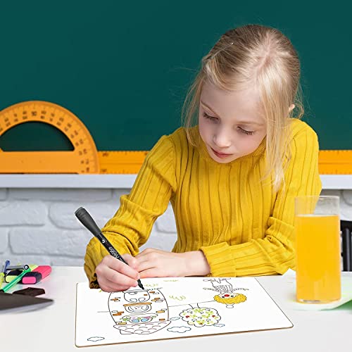 Set of 12 Small White Board Dry Erase Boards Classroom Pack Mini White Boards 9"x12â Double Sided Personal Whiteboards for Students Teachers School Supplies Lapboards l 12 Mini Whiteboard Erasers Incl by SCRIBBLEDO