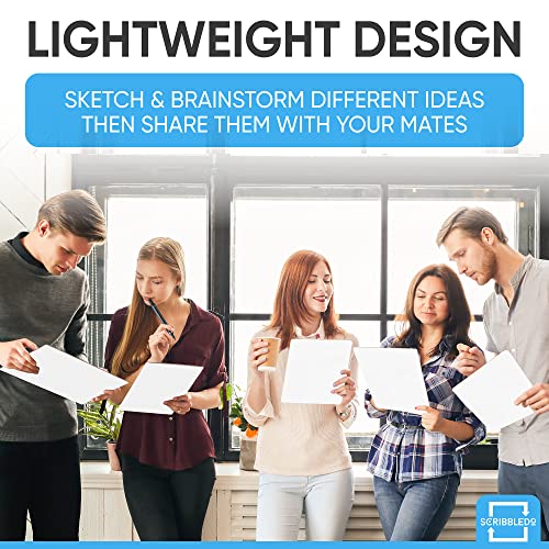 Set of 12 Small White Board Dry Erase Boards Classroom Pack Mini White Boards 9"x12â Double Sided Personal Whiteboards for Students Teachers School Supplies Lapboards l 12 Mini Whiteboard Erasers Incl by SCRIBBLEDO