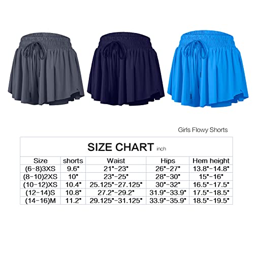Flowy Clothes for Teen Girls Gym Yoga Athletic Shorts Workout Running Women Cute Butterfly Tennis Skirts High Waisted Preppy Trendy Clothes Summer(Blue Navy Grey,2XS) from 