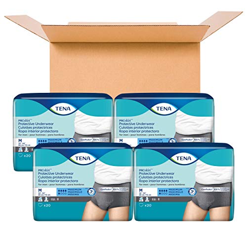 Tena ProSkin Incontinence/Bladder Control Underwear for Men, Maximum Absorbency, Medium, 80 ct from TENA