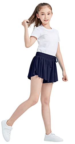 Flowy Clothes for Teen Girls Gym Yoga Athletic Shorts Workout Running Women Cute Butterfly Tennis Skirts High Waisted Preppy Trendy Clothes Summer(Blue Navy Grey,2XS) from 