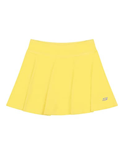 Skechers Girls Polo Skort 2 Piece Athletic Tennis and Golf Set with Scrunchie Girls Fashion Ahletic Golf and Tennis Clothing (White/Daisy Yellow, 5/6) from 