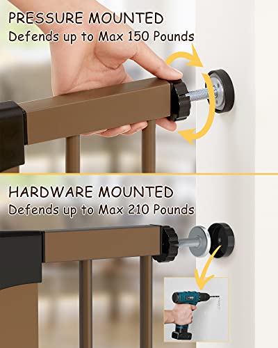 Mom's Choice Awards Winner-Cumbor 29.7"-40.6" Width Pressure or Hardware Mounted Auto Close Safety Baby Gate, Durable Extra Wide Dog Gate for Stairs, Doorways, Easy Walk Thru Pet Gate for House from Cumbor