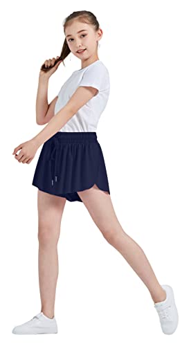 Flowy Clothes for Teen Girls Gym Yoga Athletic Shorts Workout Running Women Cute Butterfly Tennis Skirts High Waisted Preppy Trendy Clothes Summer(Blue Navy Grey,2XS) from 