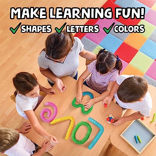 BunMo Pop Tubes Sensory Toys, Fine Motor Skills Stocking Stuffers Toddler Toys, Fidget Toys for Sensory Kids and Stocking Stuffers for Kids Learning Toys from BUNMO