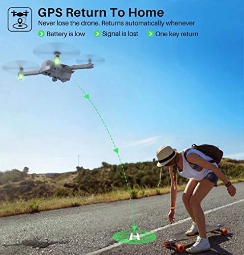 SYMA X500 4K Drone with UHD Camera for Adults, Easy GPS Quadcopter for Beginner with 56mins Flight Time, Brush Motor, 5GHz FPV Transmission, Auto Return Home, Follow Me, Light Positioning, 2 Batteries by SYMA