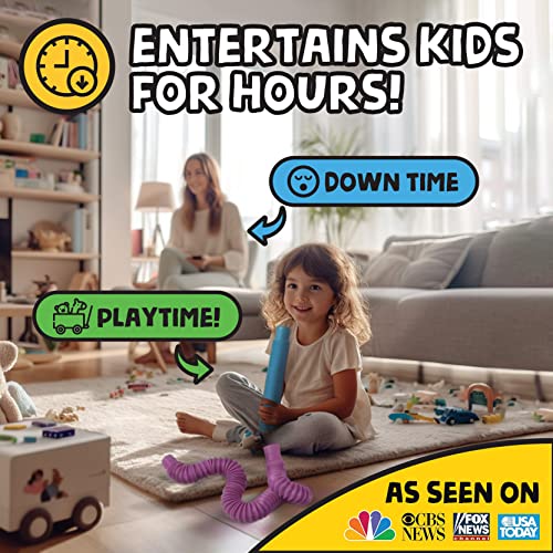 BunMo Pop Tubes Sensory Toys, Fine Motor Skills Stocking Stuffers Toddler Toys, Fidget Toys for Sensory Kids and Stocking Stuffers for Kids Learning Toys from BUNMO