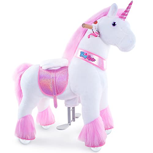 PonyCycle Authentic Ride on Unicorn (with Brake/ 35" Height/ Size 4 for Age 4-8) Toddler Ride on Toys for Girls Pink Ride on Horse Plush Rocking Horse Ux402 by PonyCycle Inc