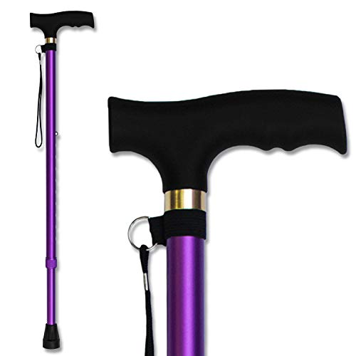 RMS Walking Cane - Adjustable Walking Stick - Lightweight Aluminum Offset Cane with Ergonomic Handle and Wrist Strap - Ideal Daily Living Aid for Limited Mobility (Lavender) from Royal Medical Solutions