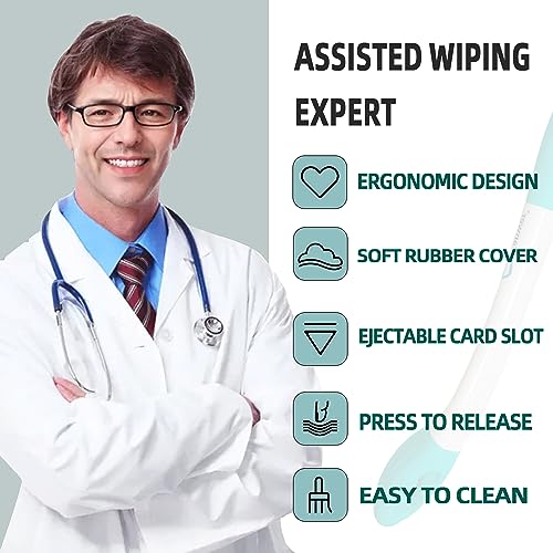 Toilet Assist Tool 2pcs, Long Handle Reach Comfort Bottom Wiper for Independent Daily Living, One for Household, One for Traveling from Fanwer