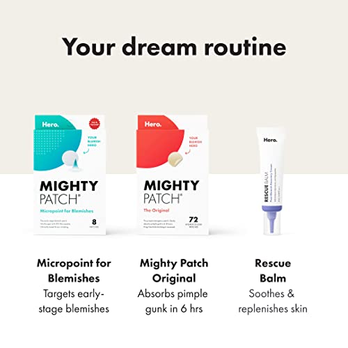 Mighty Patch Original from Hero Cosmetics - Hydrocolloid Acne Pimple Patch for Zits and Blemishes, Spot Treatment Stickers for Face and Skin, Vegan and Cruelty Free (72 Count) from Hero Cosmetics