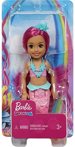 Barbie Dreamtopia Chelsea Mermaid Doll, 6.5-inch with Pink Hair and Tail, Multicolor by Mattel