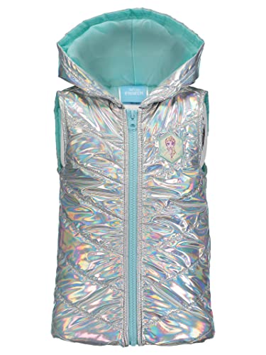 Disney Frozen Elsa Toddler Girls 3 Piece Outfit Set: Vest T-Shirt Legging Aqua/Grey 5T by H.I.S. International