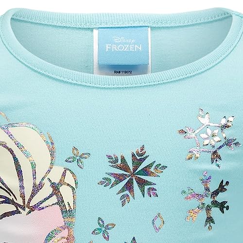 Disney Frozen Elsa Toddler Girls 3 Piece Outfit Set: Vest T-Shirt Legging Aqua/Grey 5T by H.I.S. International