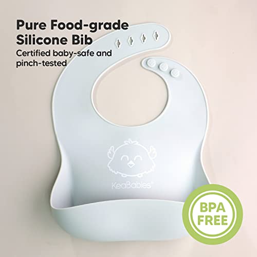 Silicone Baby Feeding Bibs - Waterproof, Easy Wipe Silicone Baby Bib (Soft Dusk) from KeaBabies