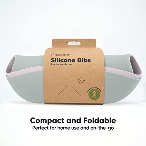 Silicone Baby Feeding Bibs - Waterproof, Easy Wipe Silicone Baby Bib (Soft Dusk) from KeaBabies
