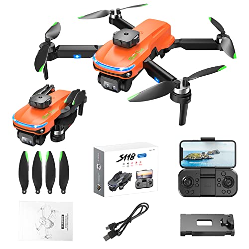 GBSELL Drone - K9 Series -18+ Mins Flight Time, 4K HD Camera, 3-Level Flight Speed,3-Level Flight Speed,LED Light, Gesture Control RC Quadcopter with Batteries (Orange K916) by K9 High Quality Series