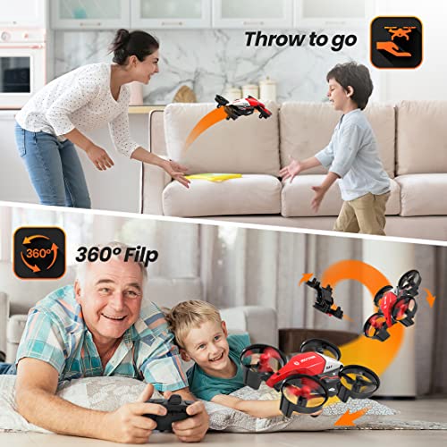 Holy Stone Mini Drone for Kids, HS210F 2 In 1 Small Indoor RC Quadcopter Helicopter Plane with Modular Battery, Land and Fly Mode, Auto Hovering, 3D Flip, Headless Mode, Toy Gift for Boys and Girls by Holy Stone