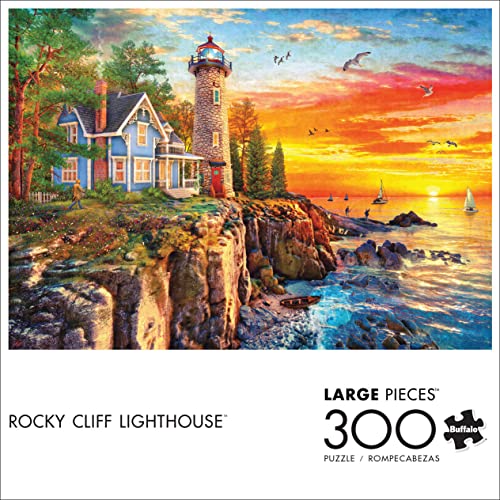Buffalo Games - Rocky Cliff Lighthouse - 300 Large Piece Jigsaw Puzzle by Buffalo Games