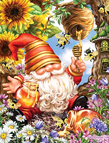 Springbok's 500 Piece Jigsaw Puzzle Gnome Worries Bee Happy - Made in USA from Springbok