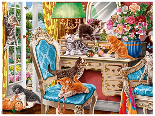 Ceaco - Paws Gone Wild - Kittens in The Bedroom -550 Piece Jigsaw Puzzle from Ceaco