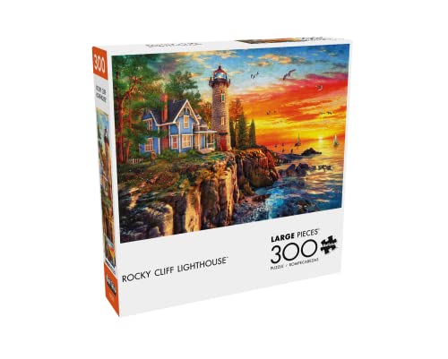 Buffalo Games - Rocky Cliff Lighthouse - 300 Large Piece Jigsaw Puzzle by Buffalo Games