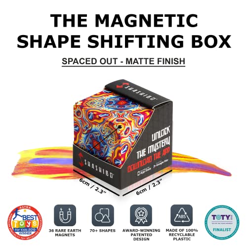SHASHIBO Shape Shifting Box - Award-Winning, Patented Fidget Cube w/ 36 Rare Earth Magnets - Extraordinary 3D Magic Cube â Shashibo Cube Magnet Fidget Toy Transforms Into Over 70 Shapes (Spaced Out) from Shashibo