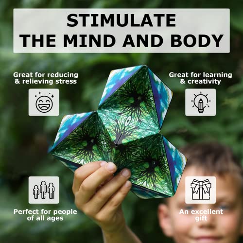SHASHIBO Shape Shifting Box - Award-Winning, Patented Fidget Cube w/ 36 Rare Earth Magnets - Extraordinary 3D Magic Cube â Shashibo Cube Magnet Fidget Toy Transforms Into Over 70 Shapes (Spaced Out) from Shashibo