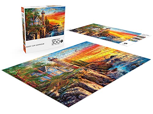 Buffalo Games - Rocky Cliff Lighthouse - 300 Large Piece Jigsaw Puzzle by Buffalo Games