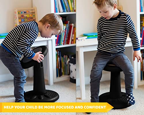 Active Kids Chair by Studico â Wobble Chairs Juniors/Pre-Teens (Grades 3-7) - Flexible Seating Classroom- Children Who Canât Sit Still - 17.75" Wobble Chair - Corrects Posture | Black from Studico