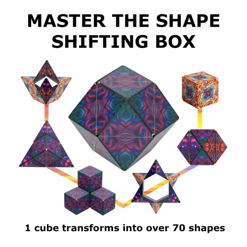 SHASHIBO Shape Shifting Box - Award-Winning, Patented Fidget Cube w/ 36 Rare Earth Magnets - Extraordinary 3D Magic Cube â Shashibo Cube Magnet Fidget Toy Transforms Into Over 70 Shapes (Spaced Out) from Shashibo