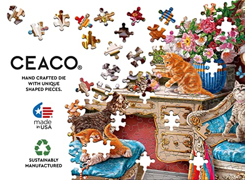 Ceaco - Paws Gone Wild - Kittens in The Bedroom -550 Piece Jigsaw Puzzle from Ceaco