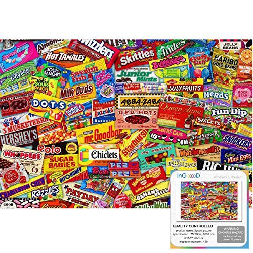 Ingooood- Jigsaw Puzzle- Collector Series â Crazy Candy - 1000 Pieces for Adult Wooden Toys Graduation Valentine's Day Gift from Ingooood