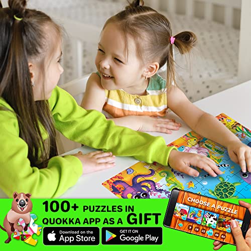 60 Piece Puzzles for Kids Ages 4-8 - 4 Jigsaw Toddler Puzzles Ages 3-5 by Quokka - Animals Toys for Children 6-8-10 Year Old - Game for Boys and Girls from Adducate Ukraine LLC