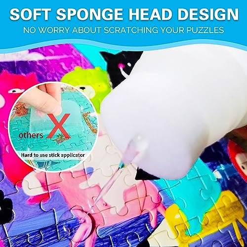 Jigsaw Puzzle Glue with Newest Sponge Head 120ML for 1000/1500/3000 Pieces of Puzzles, Water-Soluble, Fast Drying, Special Craft Puzzle Glue Sheets for Paper and Wood(4.2OZ) by Startso World
