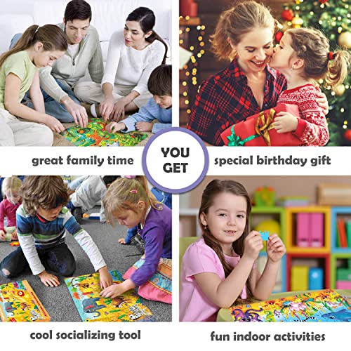 60 Piece Puzzles for Kids Ages 4-8 - 4 Jigsaw Toddler Puzzles Ages 3-5 by Quokka - Animals Toys for Children 6-8-10 Year Old - Game for Boys and Girls from Adducate Ukraine LLC