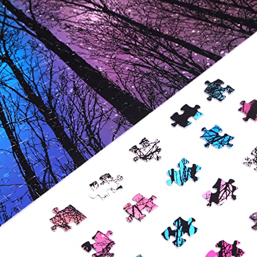 Bgraamiens Puzzle-Forest Under Starry Night-1000 Pieces Creative Color and Lines Jigsaw Puzzle Color Challenge Puzzle from Panley