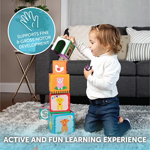 Play Brainy Farm Animal Sorting and Stacking Toys for Toddlers Ages 1-3 - 6 Sets of Animal Stacking Blocks Toddler Toys for Girls and Boys for Preschool Concepts & Early Learning Baby Gifts from Goods and More Corp