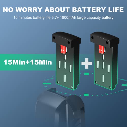 Drone with Camera for Kids Beginners Adults 1080P HD FPV Camera, Remote Control Helicopter Toys Gifts for Boys Girls, Altitude Hold, One Key Landing, Obstacle Avoidance, Speed Adjustment, Headless Mode, 3D Flips, 2 Modular Batteries from OKYUK