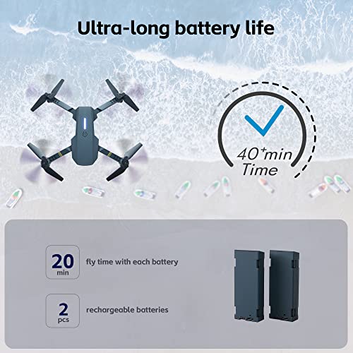 CHUBORY Drone for Beginners 40+ mins Long Flight Time WiFI FPV Drones with Camera for Adults-Kids 1080P HD 120Â°Wide-Angle Drone Quadcopter with Optical Flow Positioning,Follow me,3D Flip (2 Batteries) from Foshanshi chuboruijiajuyouxianzerengongsi