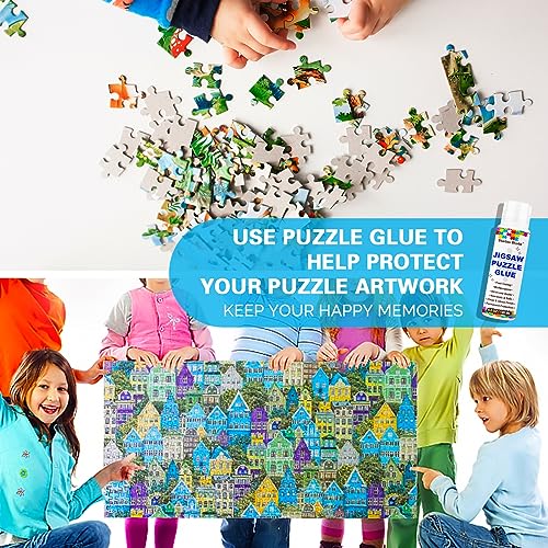 Jigsaw Puzzle Glue with Newest Sponge Head 120ML for 1000/1500/3000 Pieces of Puzzles, Water-Soluble, Fast Drying, Special Craft Puzzle Glue Sheets for Paper and Wood(4.2OZ) by Startso World