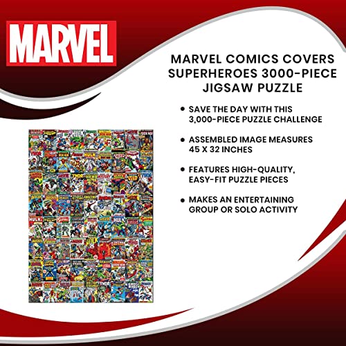 Marvel Comics Covers Superheroes 3000-Piece Jigsaw Puzzle For Kids and Adults | Brain Teaser, Educational Developmental Toys & Games, Building Kit Activities To Encourage Creative Play | 45 x 32 Inch from NMR Distribution