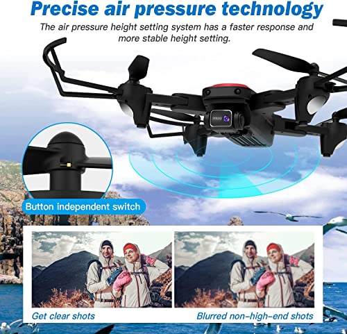 TizzyToy Drone with Camera 4K, Drones for adults, WiFi FPV RC Quadcopter with Gesture Control, 3D FlipFoldable Mini Drones Toys Gifts for Kids Beginners, Controlled Cameraï¼Drone with LED Lights, Headless Mode,One Key Start Mode from TizzyToy