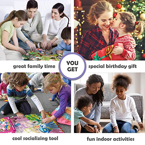 100 Piece Floor Puzzles for Kids Ages 4-8 â Big Jigsaw Puzzles for Toddlers Ages 3-5 by QUOKKA â Set of 3 Toys Unicorn, Princess and Dog Park â Gift for Girl and Boy Ages 6-8-10 from Adducate Ukarine LLC