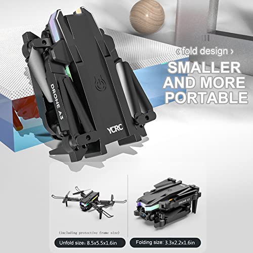 Mosunx Drone with 4K Dual HD Camera, 2023 Upgradded RC Quadcopter FPV Camera Foldable Drone Toys Gift for Adults and Kids, One Key Start Speed Adjustment, 360Â° Altitude Hold Mode (3*Battery) by Belief dolls