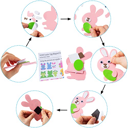 JOYIN 24 Pcs Foam Easter Egg Magnet Craft Kit, Easter Craft Kits DIY Animal and Egg Magnet Set for Kids Easter Kids Favor Classroom Homeschool Art Decor, Art and Craft Supplies Party Favors, Egg Hunt by JOYIN inc.
