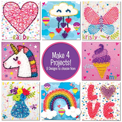 String Art Craft Mega Activity Set for Kids - Makes 4 Large String Art Canvas Boards - Make Your Own Creative Room Decor for Boys and Girls - DIY Craft Kit for Children, Tweens, and Young Teens Age 6+ by Creative Kids