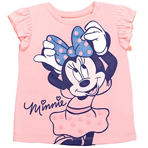 Disney Minnie Mouse Toddler Girls Graphic T-Shirt & Shorts Light Pink/Light Blue 5T by 