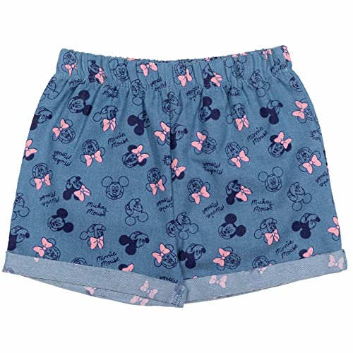 Disney Minnie Mouse Toddler Girls Graphic T-Shirt & Shorts Light Pink/Light Blue 5T by 